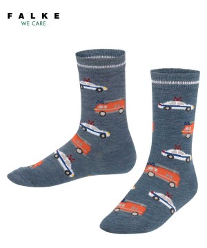 Skarpetki Falke Police and Fire Cars Socks Dziecięce Niebieskie | PZBVUD-053