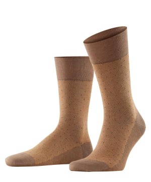 Skarpetki Falke Sensitive Herringbone Socks Męskie Brązowe | MHQPGD-016