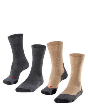 Skarpetki Falke TK2 Explore 2-Pack Socks Męskie Multicolored | SIKHVR-479